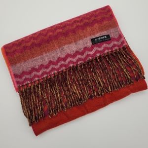 CASHMINK | soft fringe zigzag print scarf